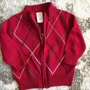 Boy 6-12 month zip up sweater Christmas Holiday